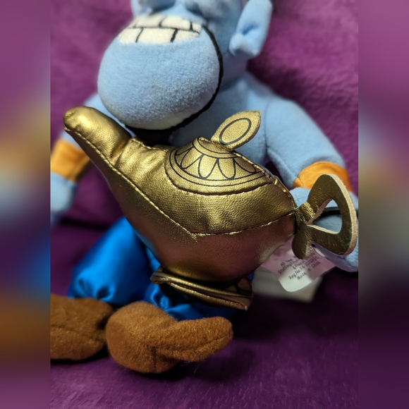 Aladdin Jasmine Genie Jafar Disney Store Bean Bag Plush Vintage 1999 8" Set - Picture 3 of 11